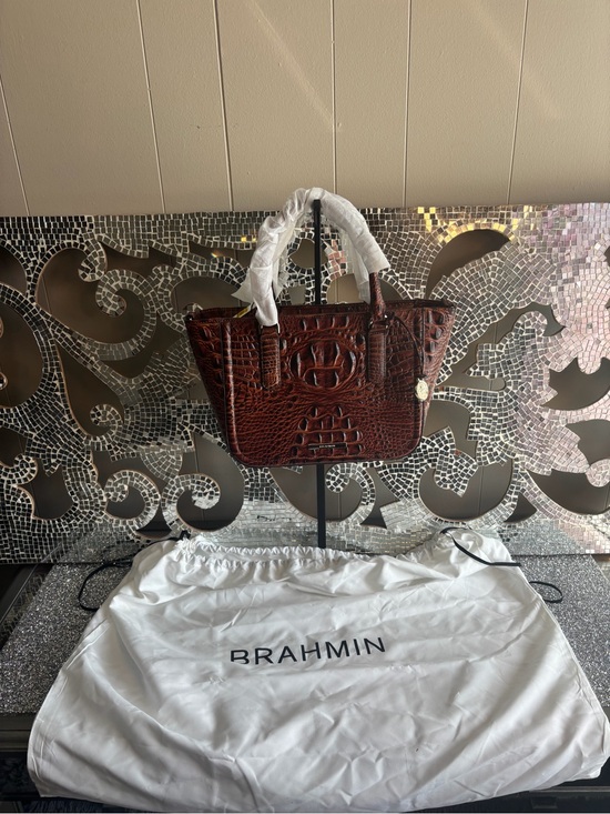 Brahmin Handbags - ⭐️Brahmin Deep Chestnut Croc-Embossed Satchel